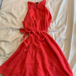 French connection 0 tie waist mandarin collar dress worn 1x